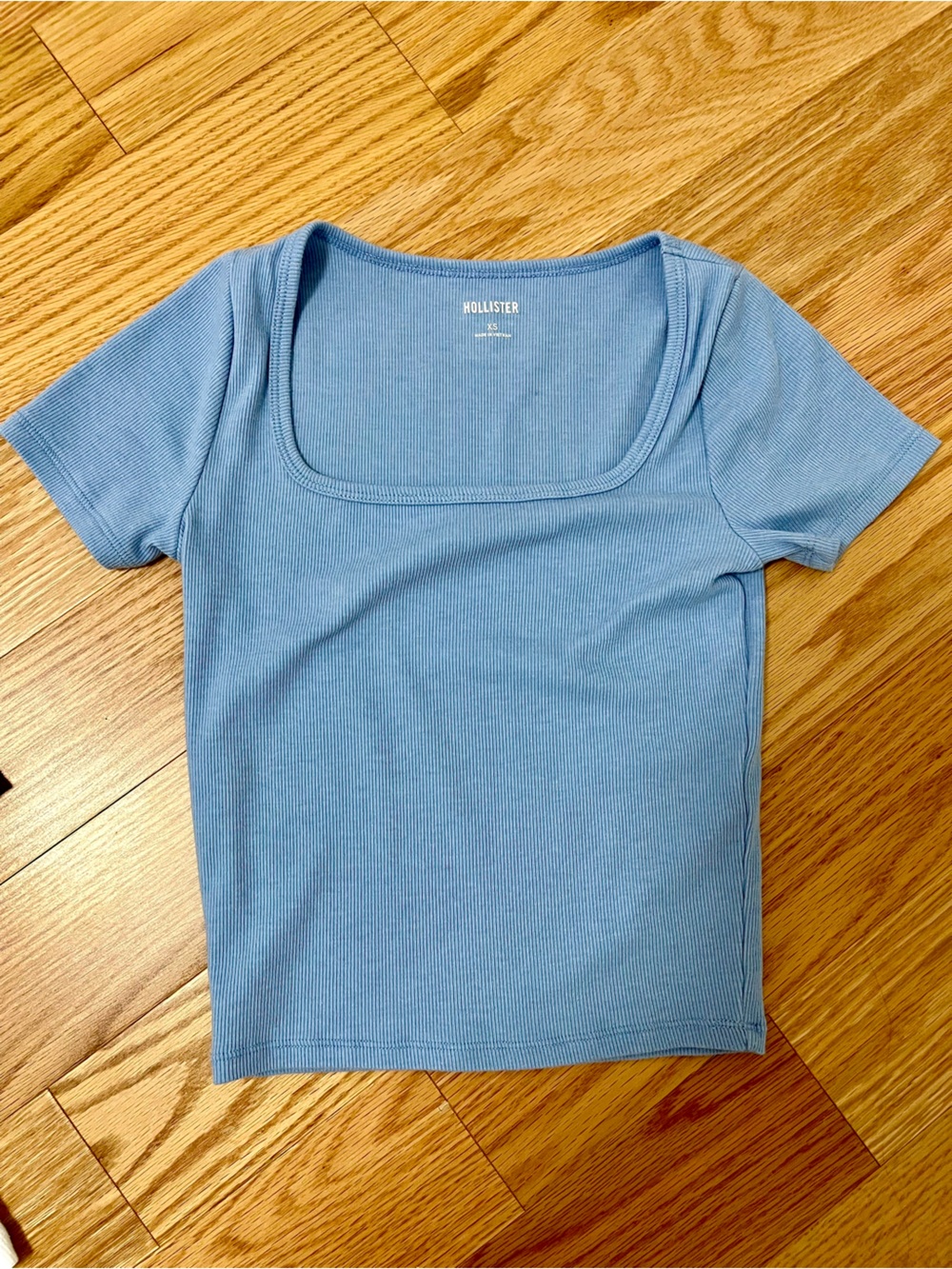 Hollister Women's Square Neck Ribbed Tee - blue and white 10$ each